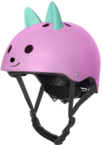 Nattork Casco de bicicleta ajustable para niños, multideportes para monopatín, patines, scooters de 3 a 15 años, casco con decoración (Cat)