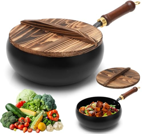 RANJIMA Sartén de Hierro Japonesa Forjada, 28 cm, Gran Vientre, Compatible con Cocina de Inducción y Gas