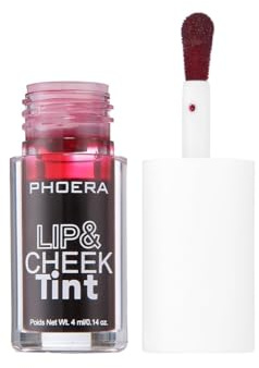 PHOERA Lip & Cheek Tint Stain Matte Finish – Lightweight Liquid Lipstick & Blush, Long Lasting, Smudge Proof, Kiss Proof, Non Sticky, Natural Flush, Buildable Velvet Color (REVIVER)