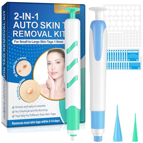 Skin Tag Remover, Skin Tag Remover Kit, Effective & Safe Against Stem Warts for Home, Ideal Stylist Remover for Neck, Armpits, Foot & Body, 1-9 mm