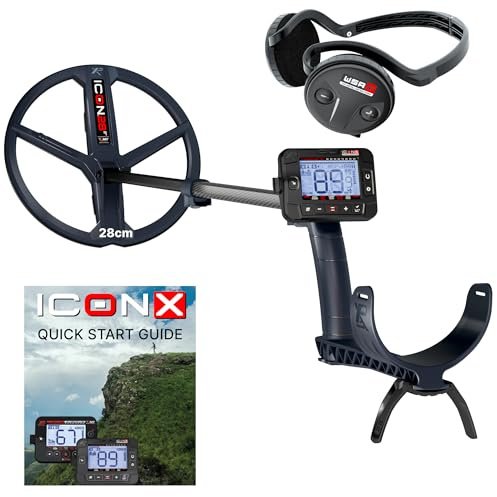 XP Metal Detectors ICONX – Potente, Simple, Versátil, Detector Inalámbrico Multifrecuencia, Impermeable, Auriculares WSAST, Plato FMF 28 cm, Ultra Ligero, Compatible Deus II (ICONX-28FMFRCWSAST)