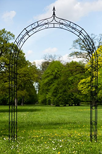 KUHEIGA Rosenbogen aus Metall 10mm Massiveisen! Breite: 140cm Schwarz lackiert (matt)