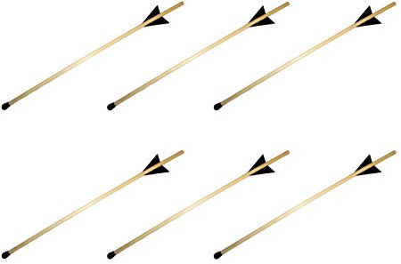 BestSaller 1253 Pfeil 50 cm mit Pfropfen, Zubehör für Bögen, Natur/schwarz (Farbe zufällig, 6er Pack)