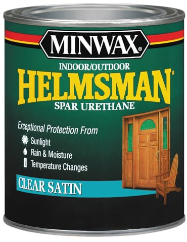 1 qt Minwax 63205 Clear Helmsman Indoor/Outdoor Spar Urethane, Satin