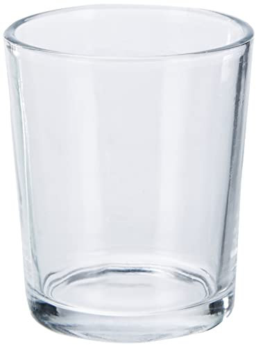 Rayher Teelichtglas, ø oben 5,6 cm, ø unten 4,9 cm, Höhe 6,5 cm, PVC-Box 2 Stück, kristall, 5600437