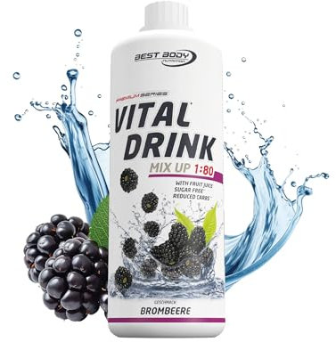 Best Body Nutrition Vital Drink ZEROP® - Brombeere, Original Getränkekonzentrat - Sirup - zuckerfrei, 1:80 ergibt 80 Liter Fertiggetränk, 1000 ml