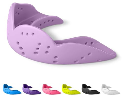 SISU Aero Medium Mouthguard, Lucky Lavender - 30% Stronger Protection for Lacrosse, Football, Hockey, Roller Derby, Team Sports - Remoldable Up to 20 Times - Ultra Slim - Works for Braces - Non Toxic