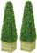 FLORALCRAFT® 85cm (2.8ft) Pyramid Cone Artificial Topiary Tree - Pack of 2, Boxwood Topiary Trees with Wooden Planters, Great for Indoor and Outdoor Decor