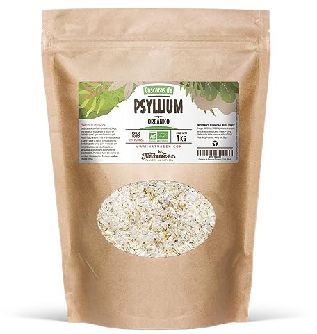 Cáscara de Psyllium Orgánico 1 Kg - 99% Pureza - Fuente de fibra - Desintoxicación - Digestión