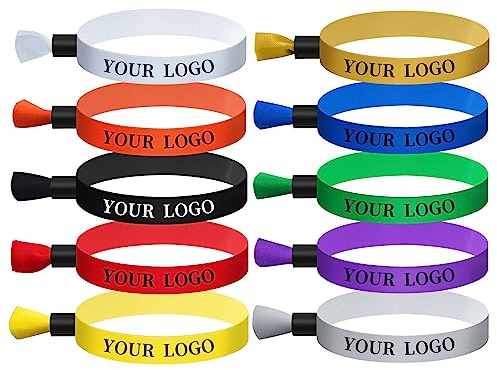 500 braccialetti in tessuto personalizzati, braccialetti usa e getta per eventi, braccialetti colorati, per concerti leggeri, ingresso in discoteca, cinturino da polso per feste (colore: il tuo logo)