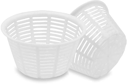 VIRSUS Fuscelle Rotonde per Ricotte K05, capacità 500 Grammi, colore Bianco, Misura 110x65 mm, Forme Contenitori in Polietilene ad alta densità, Stampi per Formaggi Freschi, Made in Italy (30)