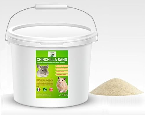 SUBSTRATO SABBIA PER CINCILLÀ, CRICETI, DEGU, GERBILLI E CRICETI IN VASO CON COPERCHIO (8 Kg)