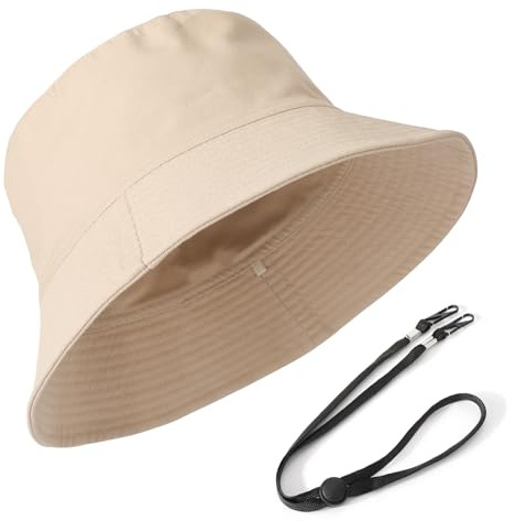 TAGVO XXL Sombrero de Pescador, Reversible Gorro Pescador Algodón Plegable Sombrero de Cubo Bucket Hat Sombrero de Sol de Playa para Hombres y Mujeres para Senderismo Camping