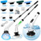 EUZLABBY Brosse de Nettoyage éLectrique, Brosse Nettoyage Salle de Bain,2 Vitesses,avec 8 Têtes de Brosse Remplaçables,Poignée Réglable,Brosse Electrique Nettoyage,pour Cuisine,Sol,Baignoire,Voiture.