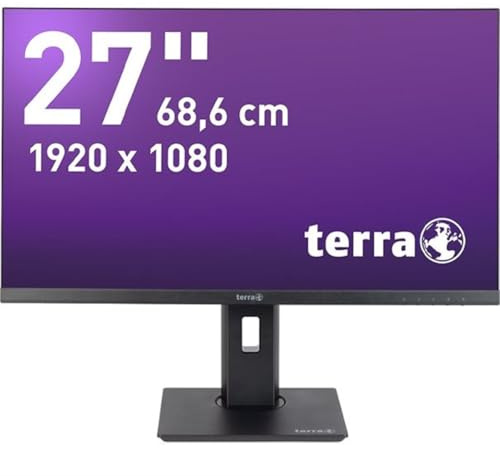 Terra LCD 2748W PV Monitor V3.1 schwarz HDMI DisplayPort USB-C GREENLINE Plus VESA Rahmenloses Design IPS Paneltechnologie Permanentes Hardware Low-Blue-Light