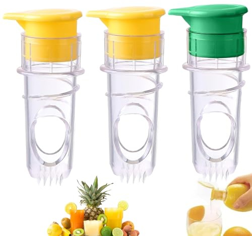Zitronenpresse,3 Stück Zitruspresse Manuell Lemon,Zitronenpresse mit Schraubverschluss,Lemon Squeezer Hand Lemon Squeezer für Zitronen,Klein und Tragbar,Für Orangen,Zitronen und andere Zitrusfrüchte