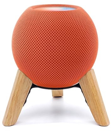 yotommi Real Wood Stand for Homepod Mini,Wooden Tripod Mount with Metal Frame,Anti-Slip Safe Stable Wood Holder Compatible for Home pod Mini Speaker on Desk (white Oak)