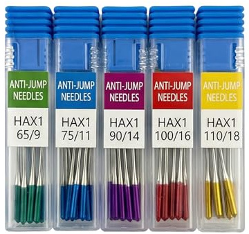Wcawnlt 60 Aiguilles de Machine à Coudre HAX1 65 9 75 11 90 14 100 16 110 18 Compatible avec Nähmaschine Set Universel pour Couture Jersey Broder et DIY Maison