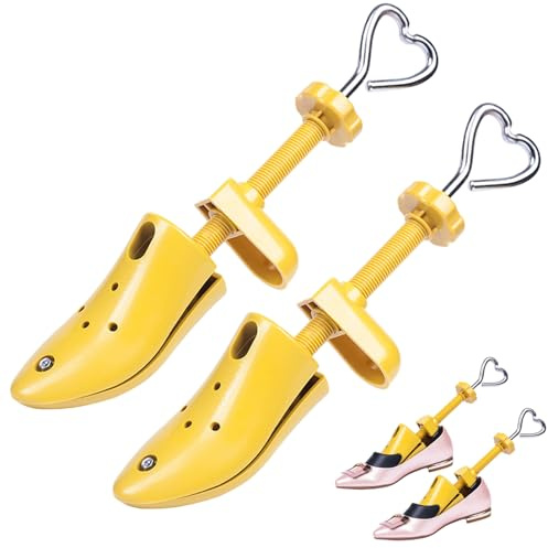 Tsawntd Civière de chaussure 2 pièces pour femmes, civière de chaussure réglable avec poignée en forme cœur et puce Support détachable pour hommes et femmes