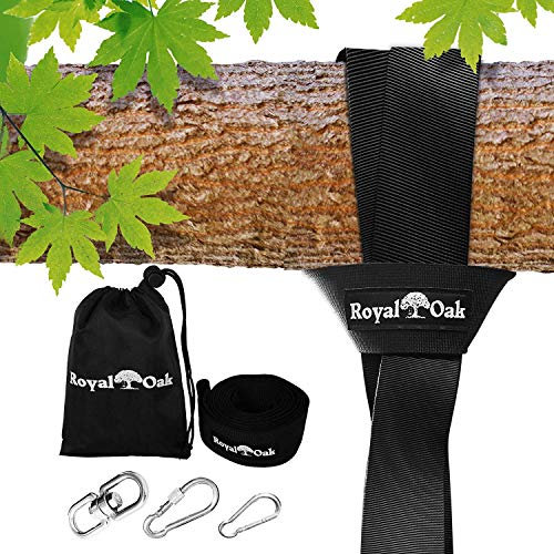 EASY HANG (4FT) TREE SWING STRAP X1-Holds 2200lbs-Heavy Duty Carabiners - Bonus Spinner- Perfect for Tire and Saucer Swings -100% Waterproof-Easy Picture Instructions - Carry Bag Included (4FT Single)