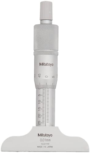 Mitutoyo 128-101 Fixed Rod Depth Micrometer 0-25mm, Pink