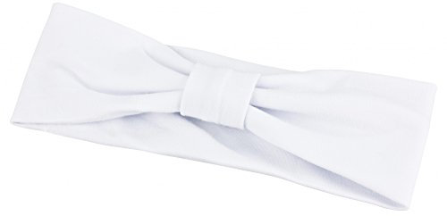 tanzmuster Kinder Ballett Haarband/Stirnband Coco aus weicher Baumwolle in weiß - hält den störenden Pony oder kürzeres Haar im Ballettunterricht optimal zurück.