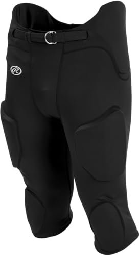 RAWLINGS FPL leichte Fußballhose für Jungen, integrierte Pads, Praxis-/Spielgebrauch, Jugendgrößen, mehrere Farben, Schwarz, Größe XL