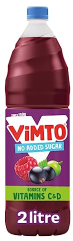 Vimto Squash – No Added Sugar – Real Fruit Flavour – Vitamins C & D – 2L Bottle – Low Calorie