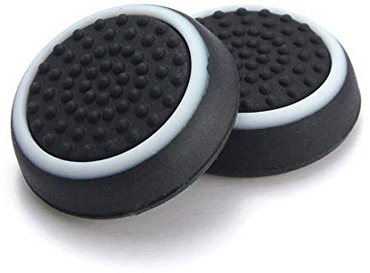 Silicone Thumb Stick Joystick Cap Analog Grip Thumbsticks Cap Cover Case for Switch NS Controller (Black-White)
