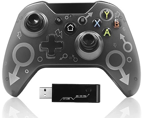 GZW-Shop Wireless Controller für Xbox One S/X, Xbox Series S/X,PS3 / PC, drahtloses 2,4G Gamepad mit doppelter Vibration