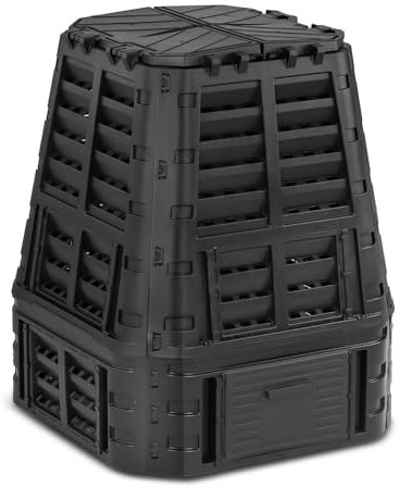 hillvert Compostadora Compostador de Jardín HT-M-COMP-740 (Capacidad: 740 L, Riego por Goteo, Anclaje: 11 cm, Fabricado en Polipropileno)