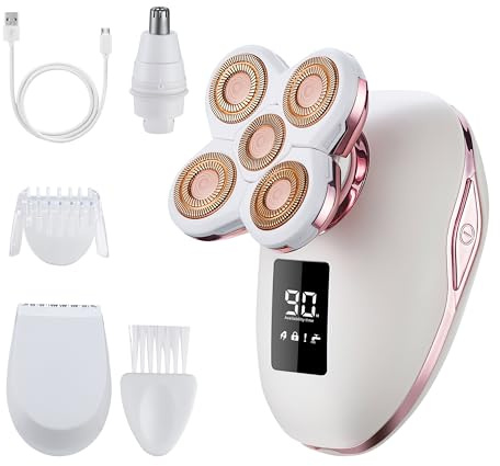 UPTARD Women's Electric Razors for Women Legs Pubic Facial Hair Removal 2 in 1 Womens Electric Shaver for Women,Bikini Trimmer for Lady,Waterproof (5D)