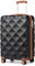 British traveller Hartschalenkoffer Handgepäck Koffer 53 * 35 * 21cm Reisekoffer Handgepäck Koffer Trolleys ABS+PC mit TSA-Schloss Rollkoffer Suitcase Schwarz/Braun