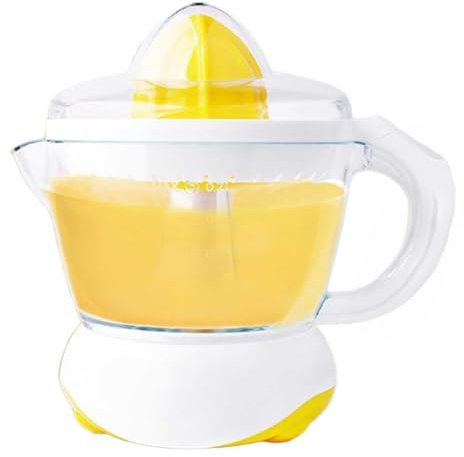 Spremiagrumi Automatico Elettrico per Arance 25W, Estrattore Frutta Fresca, Centrifuga di Succo per Agrumi Capacità 0,7L (Giallo)