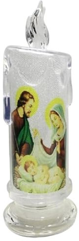 Candele senza fiamma, a forma di Gesù Cristo, alimentata a batteria, a LED, senza fiamma, creativa, decorazione multifunzionale per chiesa per camera da letto e sala da pranzo