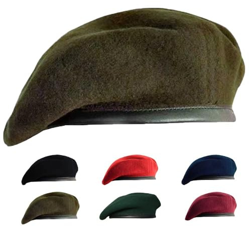 Gajaous Commando Boina Militar Gorros de Lana Boinas para Hombres y Mujeres Boina de Ejército Multicolor, verde, M