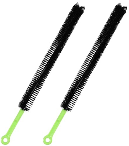 Spülbeckenabflussbürste, Badezimmer-Haarverstopfungsreiniger, Nylon, Edelstahl, lange Rohrreiniger, Trockner, Fusselfalle, Entlüftung, 43,2 cm, flexible lange Kühlschrankspule, Reinigungsbürste für WC