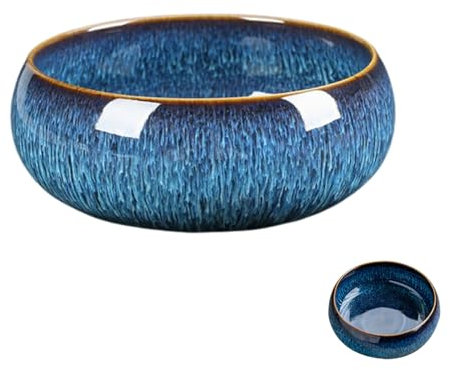 Argumub Vaso per fiori di loto, grande calibro, in ceramica, con glassa, per bonsai idroponici, per piantare in acqua all'interno (D)