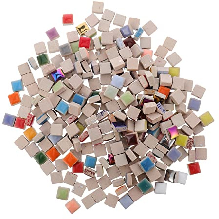 LIFKOME Carreaux de Céramique DIY Mélange de Tesselles Colorées pour Artisanat et Décoration Murale Matériau Polyvalent pour Projets Créatifs