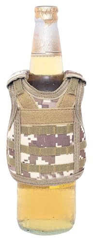 Tacticals Mini gilets de bière, gilet de chasse, boisson en bouteille avec bretelles réglables – Refroidisseur de boissons tactiques d'isolation thermique pour canettes et bouteilles de 300 à 400 ml