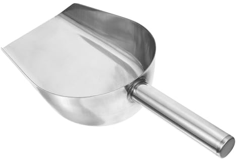Veemoon Pala para Hielo de Acero Inoxidable Multifuncional Tamaño Mediano Base Plana para Alimentos Arroz y Cubitos de Hielo Utensilio Resistente para Cocina Bares y Restaurantes