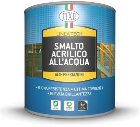 TIXE Smalto all'Acqua per Legno e Ferro TIXETECH | Bianco Lucido 750ml