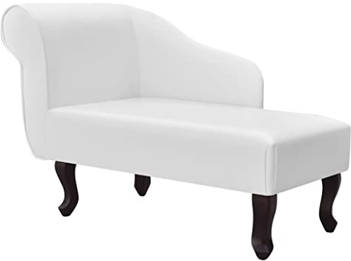 toolkix Sillón chaise longue blanco de piel sintética con estructura de madera 104 x 51 x 69,5 cm acolchada XXL sillón relax salón sofá cama sofá cama sofá otomano
