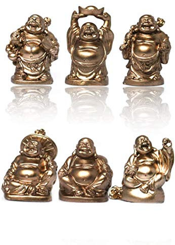 Yudu® 6 stück Verschiedene Buddha Figuren Glücksbringer Fengshui Happy Buddha