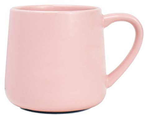 Bosmarlin Large Glossy Ceramic Coffee Mug, Pink Tea Cup for Office and Home, 18 oz, Suitable for Dishwasher and Microwave, 1 Pack (Pink)