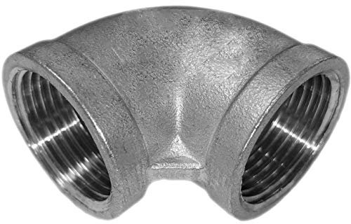 MegaHaustechnik Winkel 90° Grad aus V4A Edelstahl 3/4 Zoll IG x IG DN20 Innengewinde Innendurchmesser 24mm Gewinde Fitting Trinkwasser geeignet Rohr Verschraubung Kupplung Bogen L Stück VA INOX