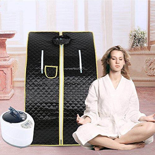 XUANYU Mobil miniångbastu hembastu värmekabin sittbastu bastukabin familjebastu bärbar bastu spa 6 färgvarianter, ca 76 x 88 x 99 cm (svart)