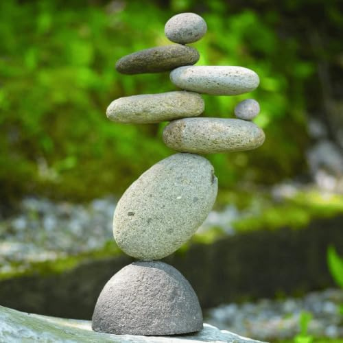 Happy Gardens Zen staplade stenar skulptur | Cairn-staty balanserande sten dekor för japansk trädgård