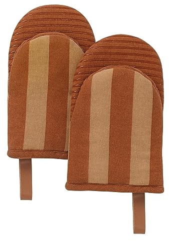 Folkulture Oven Mitts - Set of 2 (5.75x9) | Oven Mitts with Hanging Loop for Cooking Gifts for Women, Kitchen Decor| 100% Cotton, Silicone Heat Resistant Mini Mitts - House Warming Gifts New Home