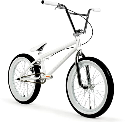 Elite BMX Bicycle 18, 20 & 26 BMX Bike - Freestyle BMX Bike All Models Come with 3 Piece BMX Crankset (20, White)